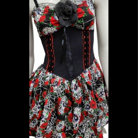 Hot Topic Wholesale Bundle Sugar Skulls Corset Tulle Mini 10 Dresses M NWT - Picture 11 of 12
